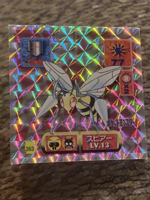 Pokémon 1997 Beedrill #363 Amada Hyper Sticker Collection por 2 prismas casi nuevo