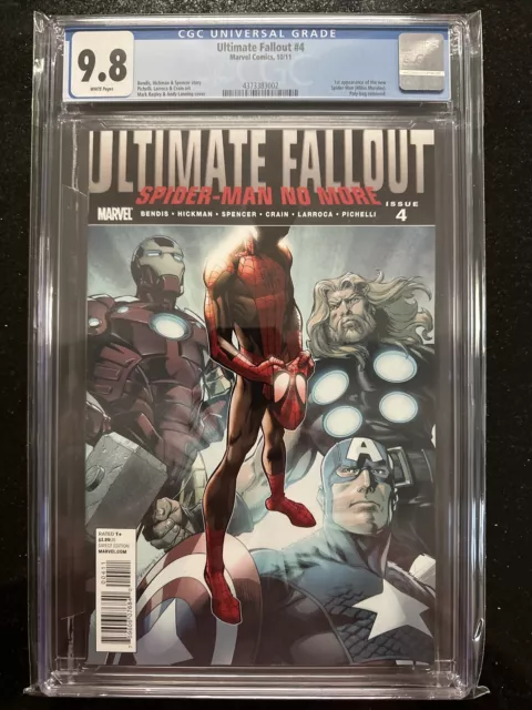 ULTIMATE FALLOUT #4 (2011) 1st MILES MORALES 1st PRINT CGC NM/MT 9.8 WP