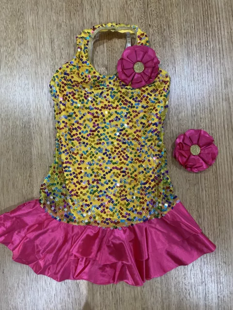 A5432 Walking on Sunshine dress - large child pink skirt