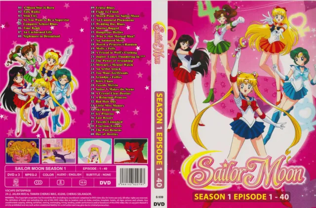 Sailor Moon COMPLETE Season 1 (All 40 episodes!) DIC English Dubbed Audio SERENA