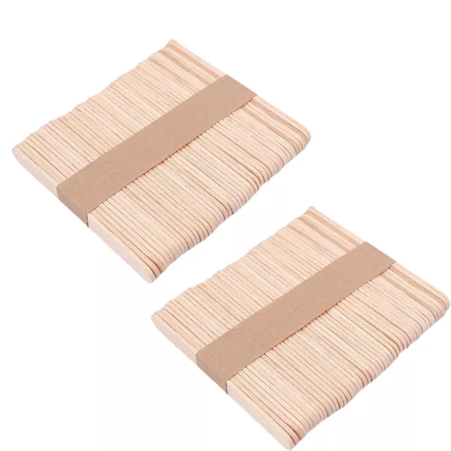 100 Stück Holzstiele Holzspatel Holzstäbchen Bastelstiele 1x11,3 cm Klein