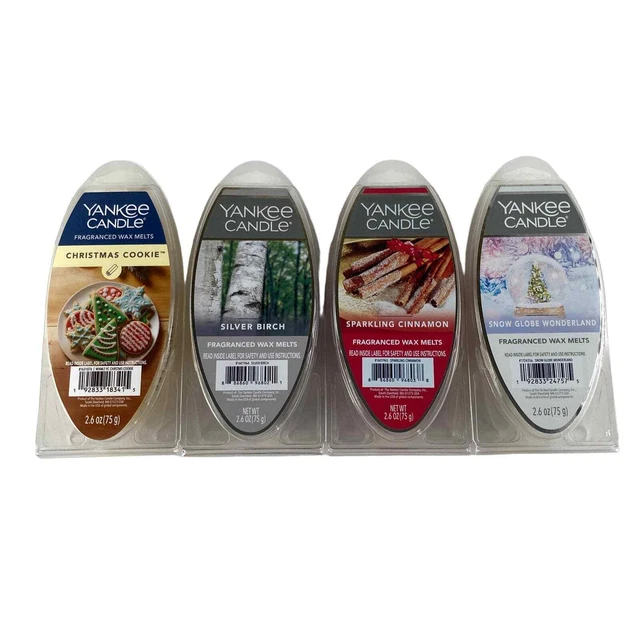 Yankee Candle Wax Melts - Christmas Cinnamon Birch Snow - Lot of 4 - 2.6 oz each