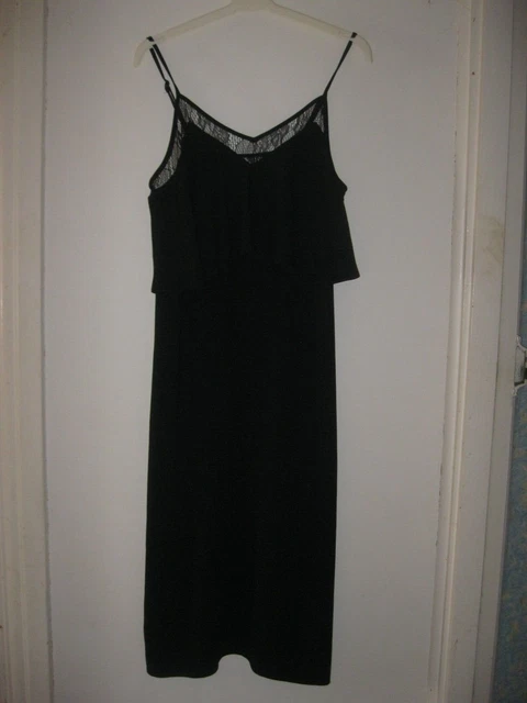 RIVER ISLAND BLACK PEPLUM / MESH DETAIL MIDI SHIFT DRESS. Size 10.BNWT. RRP.£38.