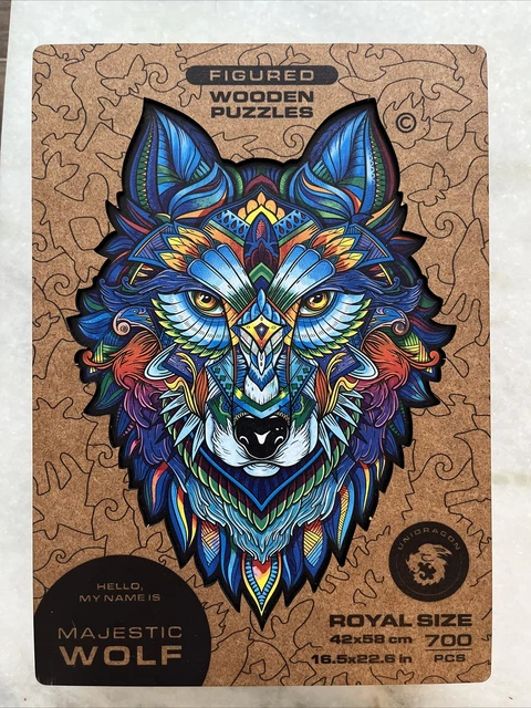 Unidragon Majestic Wolf 700 piece Wooden Jigsaw Puzzle-Royal Size