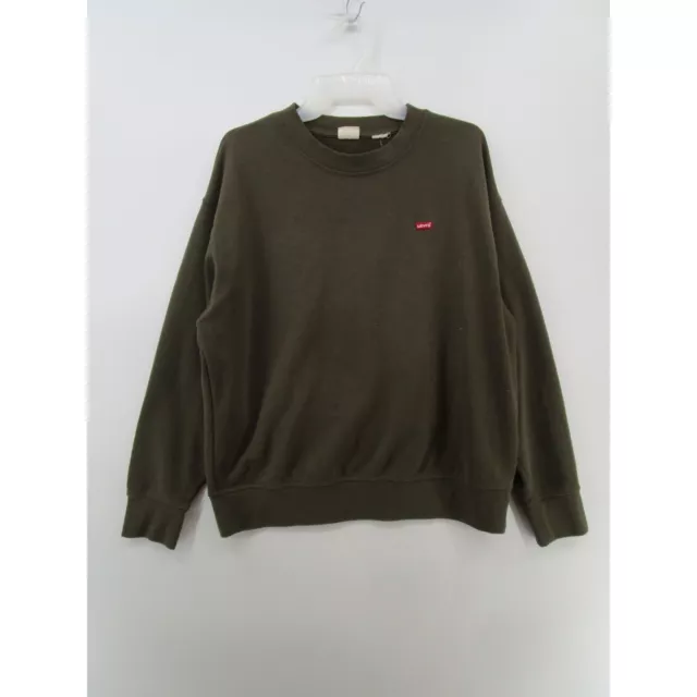 Levis Womens L Pullover Crew Neck Long Sleeve Sweatshirt Olive