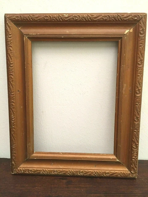 Cadre En Bois Ancien Début XXe - Pour Toile 26,5 X 20,5 Cm - À Restaurer