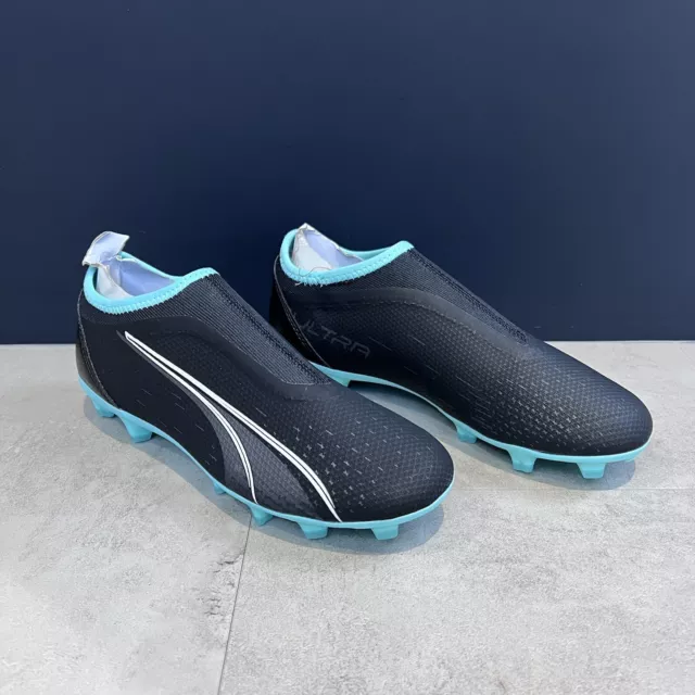 Puma Ultra .3 Laceless Junior FG Football Boots Black Blue Size UK 5 New!