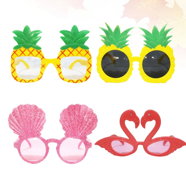 4 pz occhiali con guscio glitter forniture per decorazione feste hawaiane torta fotografica