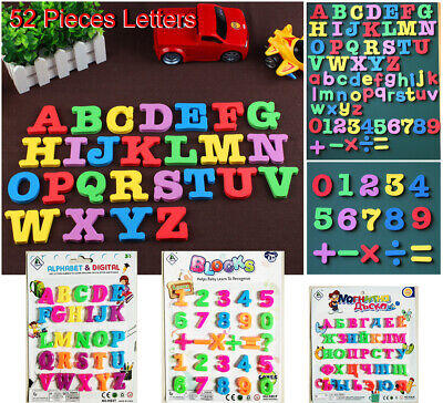 52 Pcs Magnetic Letters Alphabet & Numbers Fridge Magnets Toys Kids Learning *UK 