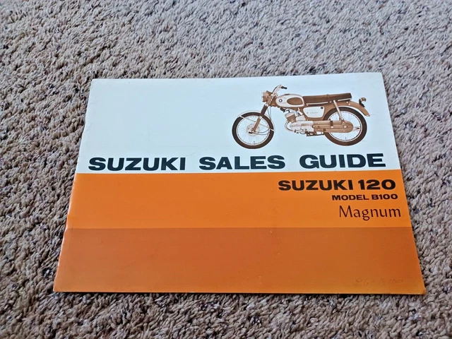 Vintage Suzuki 120 Motorcycle Model B100 Magnum Sales Catalog