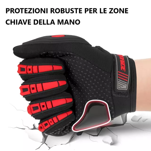 Guanti Moto Protezioni Prese Aria Imbottiti Traspiranti Antiscivolo Touch Screen 2