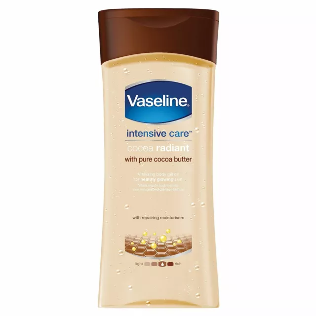 Vaseline Intensivpflege Kakao Radiant Body Gel Öl 200ml KOSTENLOSER VERSAND UK