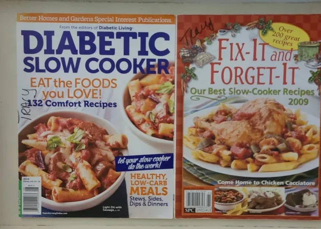 2 Lot of Slow Cooker Magazines ~ DIABETIC SLOW COOKER + FIX-IT-AND-FORGET-IT