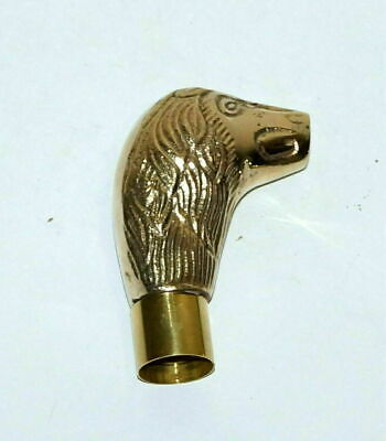 Unique New  Solid Golden Dog Brass Only head Handle for Shaft Walking Stick