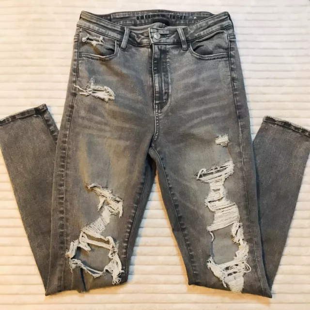 AE American Eagle Distressed Super Hi Rise Jegging Skinny Jeans Women’s Size 8