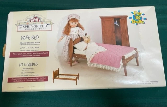 Springfield Collection Rope Bed for 18" Dolls NEW in box