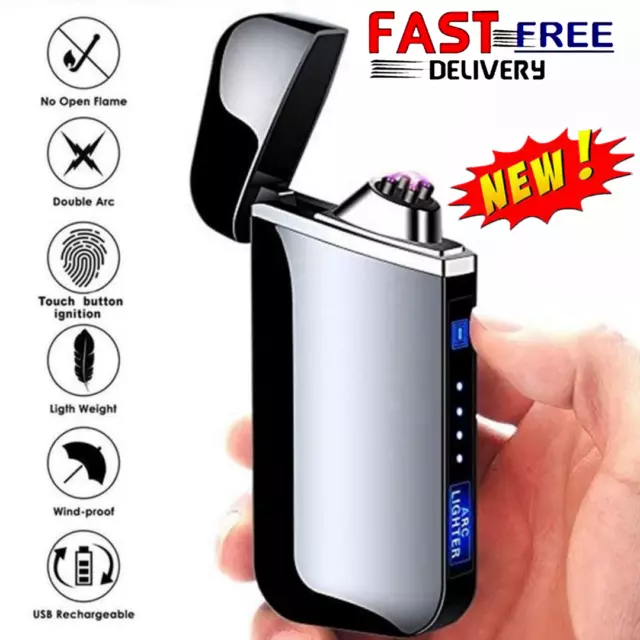 Lighter Rechargeable USB Dual Arc Plasma Electric Flameless Windproof