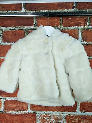 Girl Baby Gap 6-12 Months Cream Fluffy Padded Casual Hooded Coat Jacket 80Cm