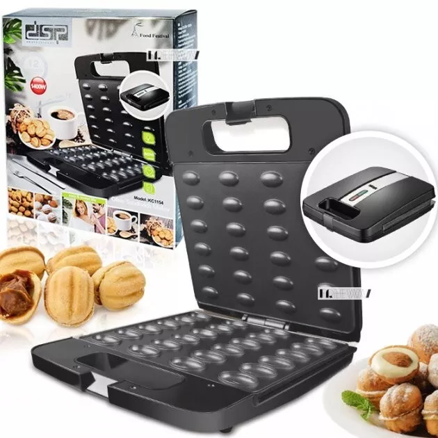 Nuts Russian Dish Cookie Electric Mold Oreshnitsa Maker Baker 24 pcs 1400W Black