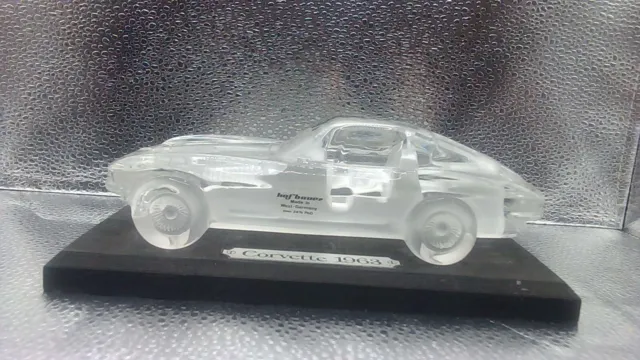 Hofbauer 1963 Corvette Stingray 24% Glass Crystal Car Paperweight