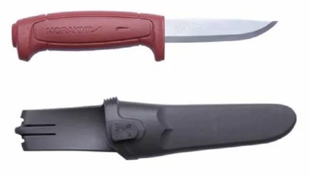 MORAKNIV  KNIFE MORA 511 RED handle   black sheath   carbon steel free postage