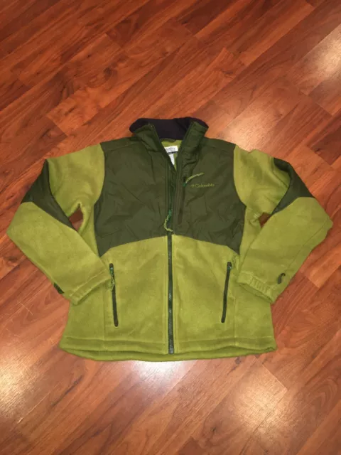 Columbia Sportswear Youth Large 14/16 Fleece Full Zip Green High Neck Jacket