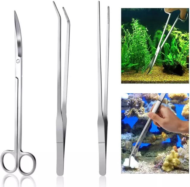 Meiso Aquarium Kit Outil Accessoires INOX Aquarium Réservoir Eau Plante Pinces