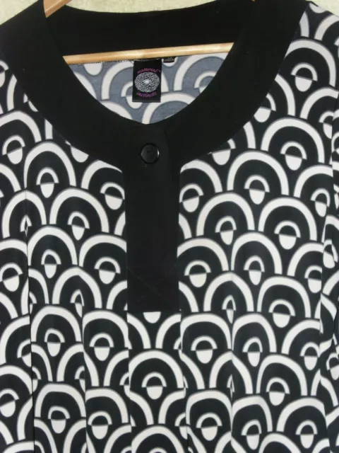 MATERNAL INSTINCTS Black & Cream Dress Sz14-Made In Australia-*FREEPOST* 2