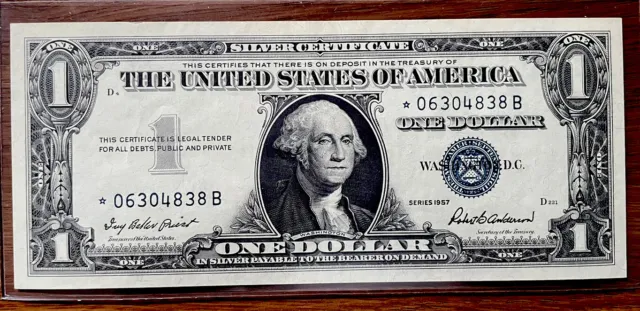 1957 STAR NOTE One Dollar Blue Seal Silver Certificate $1 Free Shipping