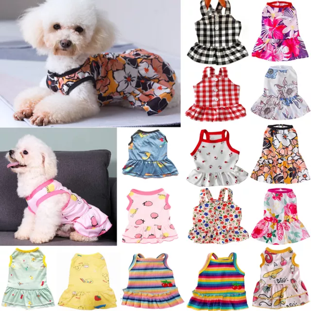 Vestiti Per Animali Cani Di Piccola Taglia Gatti Abito Estivo Simpatica ☆