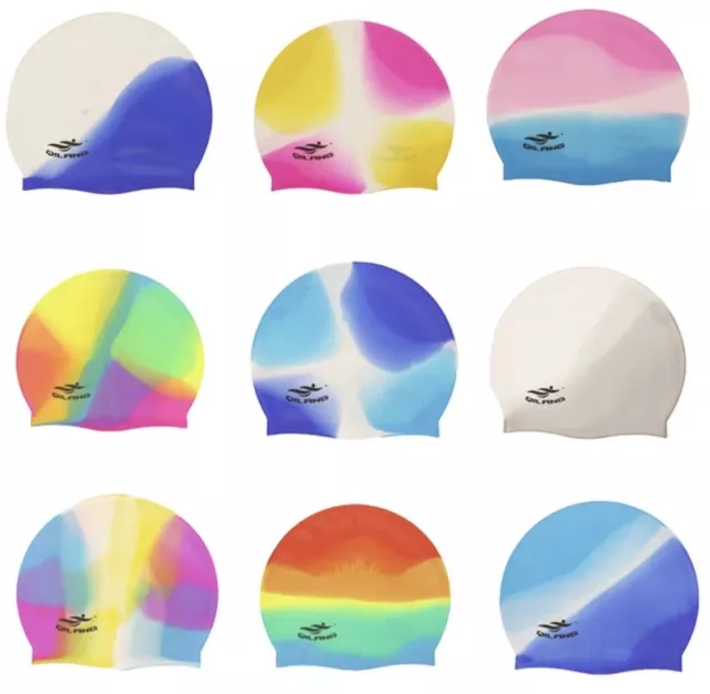 Unisex Adult & Kids Swimming Hat - Waterproof Silicone Shower Swimming Pool Cap
