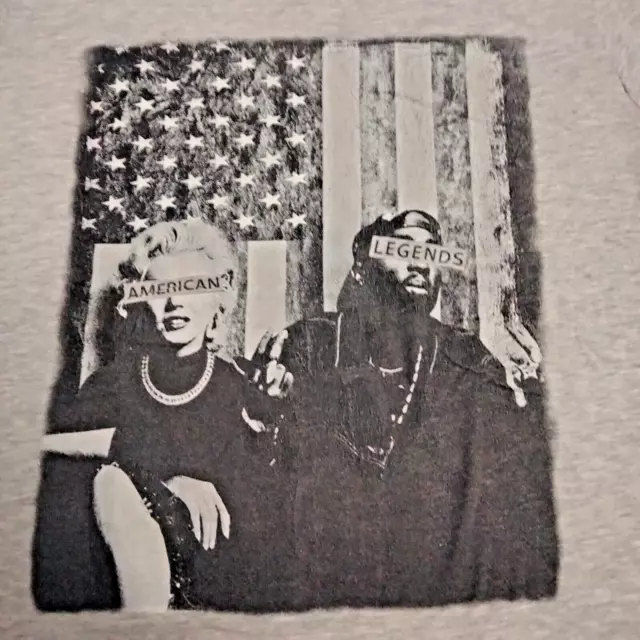 Tupac&Marilyn Monroe T-Shirt American Legends Women's Tag Sz 2X Gray w/ Graphic