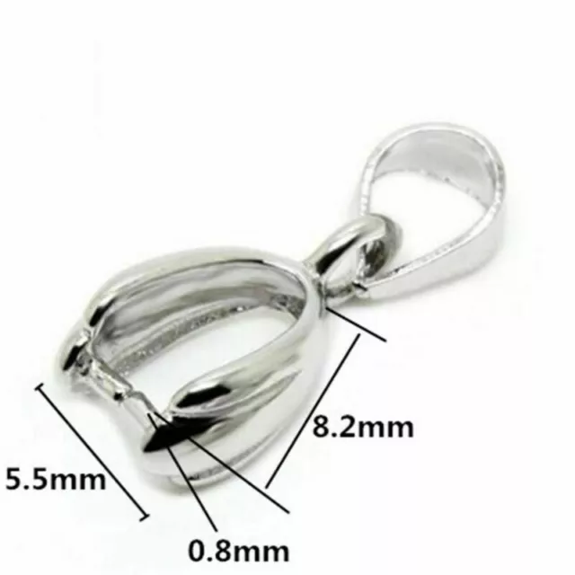 30Pcs Pinch Clasps Clips Bails Connectors Silver Plated Necklace Jewelry Finding