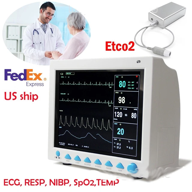 ICU MULTI-PARAMETER VITAL Signs Patient monitor Cardiac Machine,ETCO2 ...