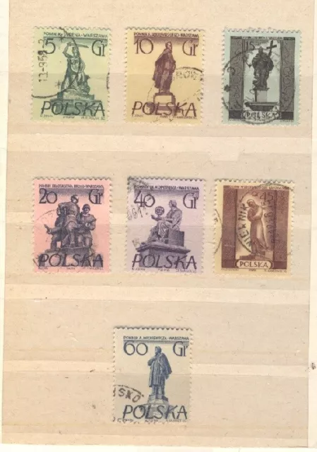Briefmarken Polen 1955 Denkmäler Warschau Mi.-Nr. 907 - 913  gestempelt