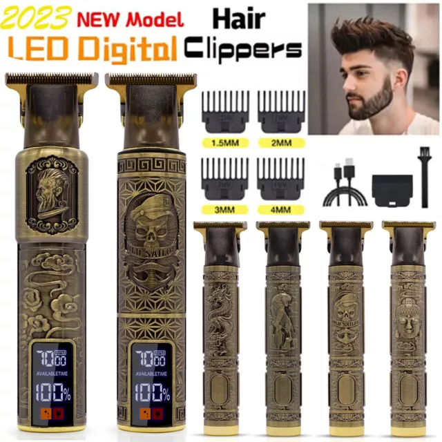 Electric Mens Kids Hair Clippers Shaver Trimmers Machine Cordless Beard W/LCD