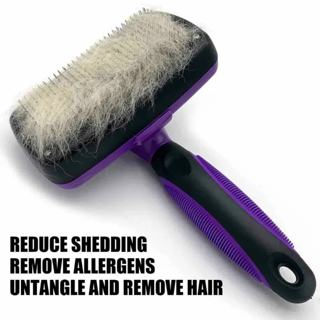 Self Cleaning Dog Cat Slicker Brush Grooming Brush Comb Shedding Tool Hair Fur 8