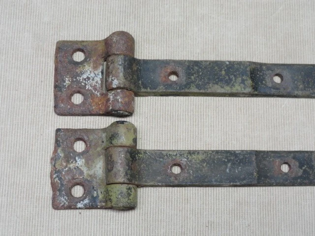 Pair of Barn Shed Door Garden Gate Strap Hinges Antique Cast Iron Nice Ones 'C' 3