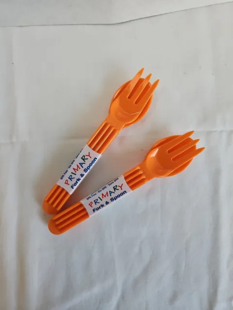 New Orange Primary Fork & Spoon by Arrow Home Products Toddler silverware 2 Sets