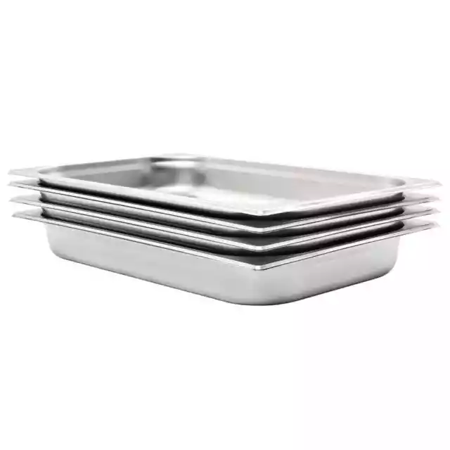 4x Gastronorm Containers GN 1/1 Stainless Stackable Tray Multi Sizes vidaXL 2