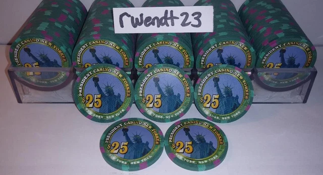 100 PNY Secondary $25 Paulson President New Yorker Casino Poker Chips BCC TIGER