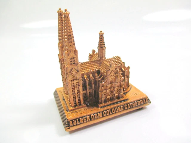 Colonia Duomo Colonia Souvenir Poli Modello Germania 6,5 CM Base Legno Redbronze