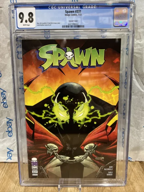 Spawn #331 CGC 9.8 White Pages Carlo Barberi Variant Cover Image Comics 2022