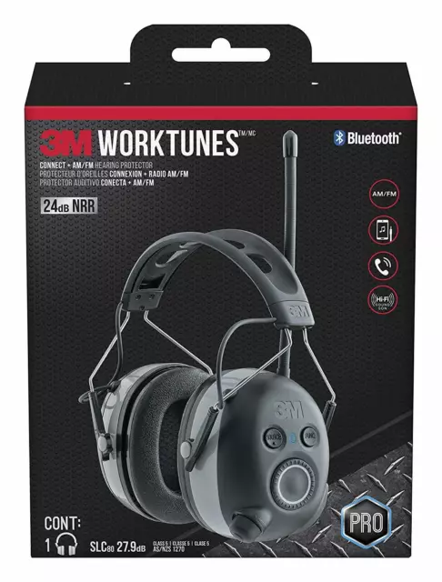 3M WorkTunes Wireless Hearing Protector with Bluetooth Technology,AM/FM Radio