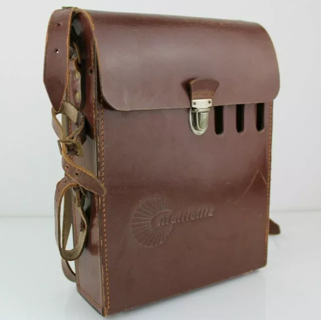 Borsa MULTIBLITZ Borsetta VINTAGE Tracolla D'Epoca Porta Camera in pelle marrone