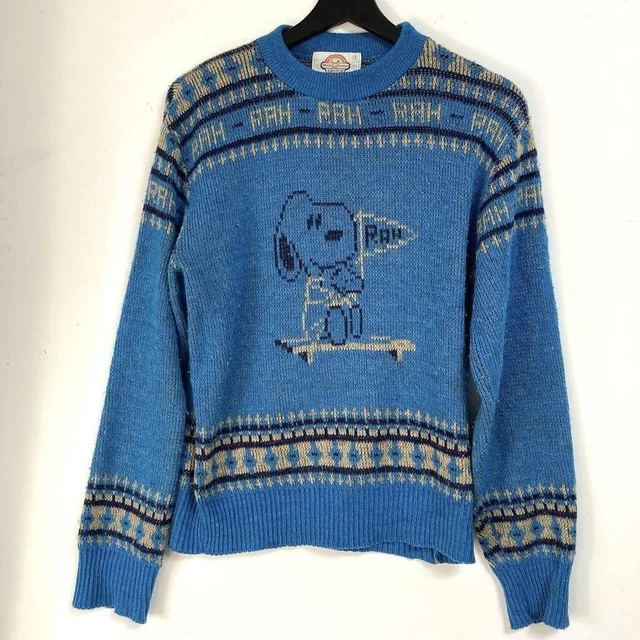 LOT OF 2 VINTAGE SNOOPY SWEATERS ARROW VTG 70s FAN RAH SZ