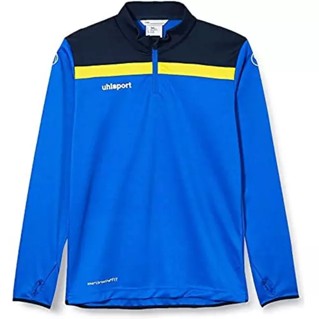 (TG. S) uhlsport Offense 23 1/4 Zip Top, Shirt Uomo, Blu/Blu Oltremare/Giallo Li