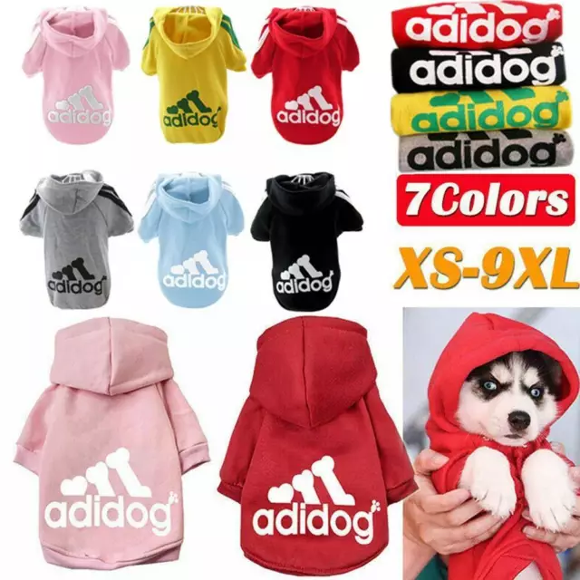 Adidog Pets Dog Casual Clothes Small Puppy Hoodie Coat Jacket Clothing XS-9XL