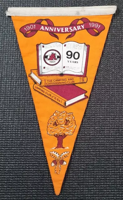 Camping Club of Gt Britain & Ire. 90 Years Anniversary 1991 Pennant Flag