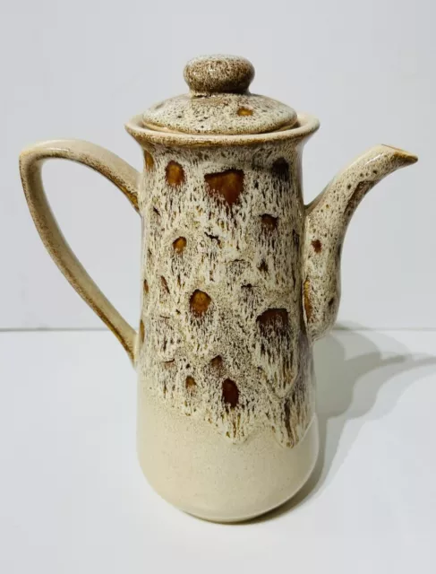 Fosters Pottery Blonde Honeycomb Glaze Coffee Pot New 3